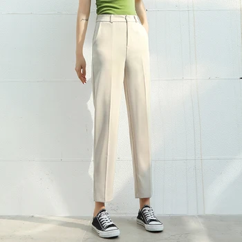 OL Office Style Kvinders Passer Bukser Foråret Sommeren 2020 Ny Løs Lige Bukser Sorte Lange Bukser Damer Plus Size Varme XS-3XL