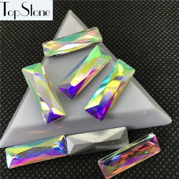 TopStone Prinsesse Baguette Pointback Crystal Fancy Sten Mult Farver Glas Til DIY Bryllup Kjole smykkefremstilling
