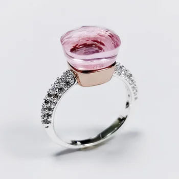 Nyeste Stil, Mode Smykker, Guld og Sølv Farve Krystal Ring For Kvinder Bedste Gave
