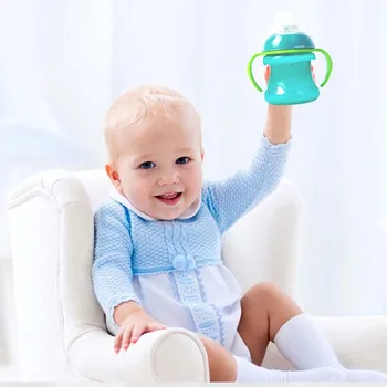 250ml Baby Flaske Silikone Børn med at Lære at Drikke Kopper Hoppende Cup Håndtag Remme Tegnefilm Baby Drikkevand Håndtere Baby Flaske