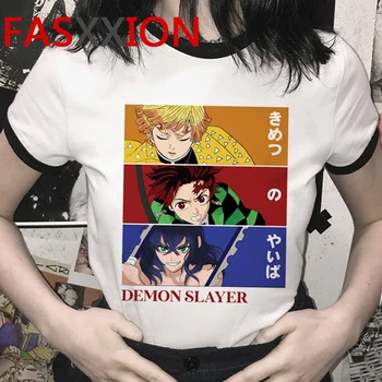 Kimetsu Ingen Yaiba Demon Slayer t-shirt femme par tøj print japansk tumblr hvid t-shirt, top, t-shirts vintage tøj