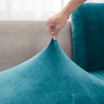 Blue Velvet sofabetræk til stuen Elastisk Protector Vaskbart Stretch, Non-Slip Møbler Protector Lænestol Sofa Cover Sæt