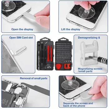 112 i 1 Precision Skruetrækker Sæt DIY Reparation Værktøjer Kit Fastsættelse af iPhones, Bærbare MacBook Briller Lille Skruetrækker Kit med kuffert