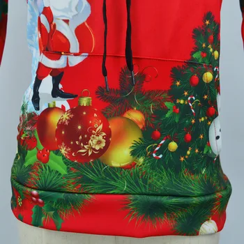 Kvinder Jul Sweatshirts og Jakker Mænd Frakker Santa Claus Kostume 3D-Print Par Tøj Red Fashion Hættetrøjer til Damer Toppe i 2020