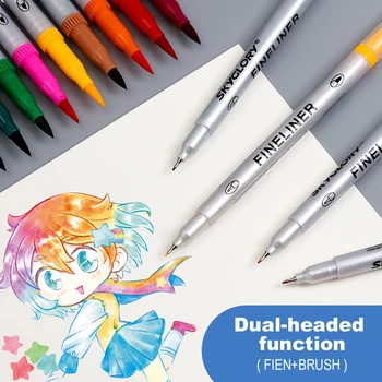 12/18/24 Farver Dual Tip Markør Pen Akvarel Brush Penne Fineliner Tip til Kunst Farve Skitsering Kalligrafi Manga Kunst Levering