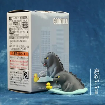 14 Stilarter Q Søde Version Gojira Godzilla PVC Anime Handling Figur Collectible Model Toy Chlidren Fødselsdag Julegave Med Box