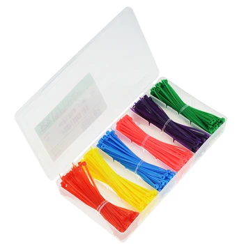 480PCS 6 Farver 3x100mm selvlåsende Nylon Kabelbindere bredde 2,5 mm længde 100mm Diverse Plast Zip-Tie Loop Wire Wrap Zip Bånd