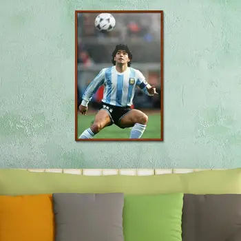 Kongen af bolden Maradona Argentina Fodbold Figur Maleri Amerikansk Olie Maleri print plakat uden ramme Lærred Spray