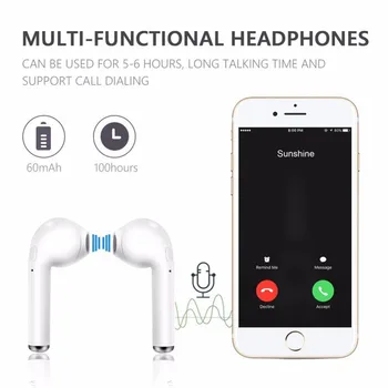 I7s TWS Trådløse Ørestykket Bluetooth-hovedtelefoner, sport Earbuds Headset Med Mic Øretelefoner Til Iphone Xiaomi Samsung, Huawei LG oppo