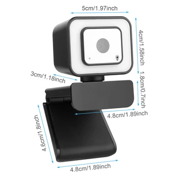 30FPS Autofokus 1080P Webcam 4K HD Web-Kamera til PC Bærbar Computer med Mikrofon Ring Lys web camLight Konference Video