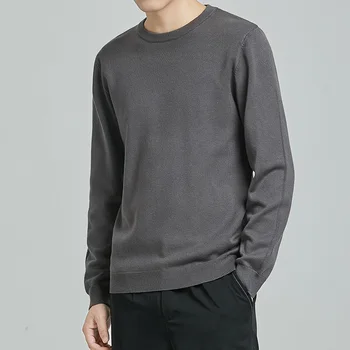 Efterår og Vinter Mænd Sweater Nye Stil Solid Farve Besætning Hals koreansk Tøj Slim Fit Pullover Jersey Strik stor størrelse L-5xl