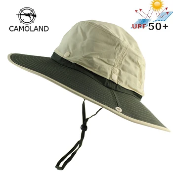 2 i 1 UPF 50+ Vandtæt Lang Wide Brim Bucket Hat Mænd Kvinder Boonie Hat Sommeren UV-Beskyttelse, Vandreture, Fiskeri Offentlig solhat