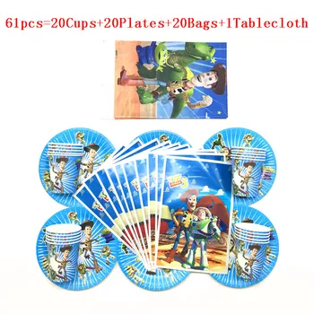 31pcs/61pcs Toy Story Part Forsyninger Toy Story Tema Woody Og Buzz Lightyear Cup Plade Børn fødselsdagsfest engangsservice