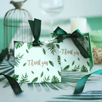 Romantisk Bryllup Candy Box Chokolade Gave Slik Kasser med bånd bryllup Baby Brusebad gaver til gæsterne Fødselsdag part forsyninger