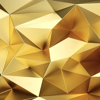Brugerdefineret Baggrund Luksus Golden Geometriske Polygon 3D-Foto Vægmaleri Moderne Interiør Stue Restaurant Soveværelse Papel De Parede