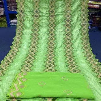 Nye Bedste Bassin Rigere Gezner Brocade 2020 Afrikanske Guinea Bazin Riche Lace Fabrics 5+2Yards Net Tørklæder Bluse Syning Til Kjole