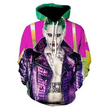 Nye Selvmord Trup Jokeren, Harley Quinn 3D-Print Sweatshirt Mænd Kvinder Sjove Hættetrøjer Cool Streetwear, Hiphop Pullovere Moleton