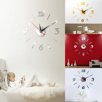 Vægure Nål Se Wall Sticker-Art Ur Decals Home Decor Moderne Stue Stor 3D Mekanisk reloj de forhold para cocina