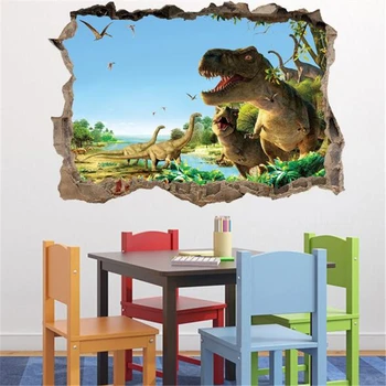 3D levende dinosaur wall sticker hjem dekoration jurassic periode, dyr, film plakat, wall stickers til børn værelser