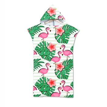 Nye Flamingo Papegøje Trykt geometrisk Mønster, Strand Håndklæde for mand, kvinde, voksen Hætteklædte badehåndklæde Hurtig Tørring Badekar Blødt Håndklæde