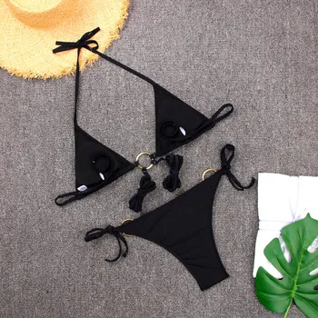 Kvinder Badetøj Biquini High Cut Bikini Sæt Sexet G-Streng Bue Bandeau Bikini Nye Leopard Print Badedragt På Tværs Af Forbinding Badedragt