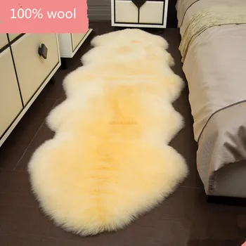 Luksus ULD fåreskind pels tæppe soveværelse tæppe bed tæppe hvid stue tæppe tatami tyk sofa pude, hvid uld tæppe tapetes