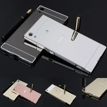 For Sony XA1 Ultra 6.0 tommer Anti-banke-Sagen Aluminium Metal Ramme med Spejl Effekt Hard Cover Case til Sony Xperia XA1 Ultra