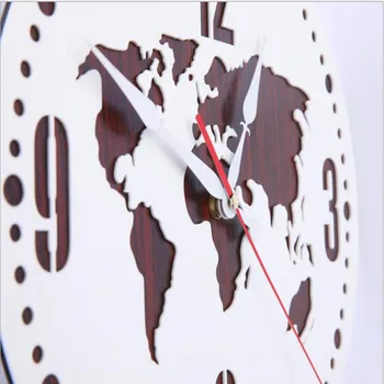 Europæiske minimalistisk verdenskort wall clock moderne mode akryl væg ur quartz wanduhr tavs klok væg ure, home decor