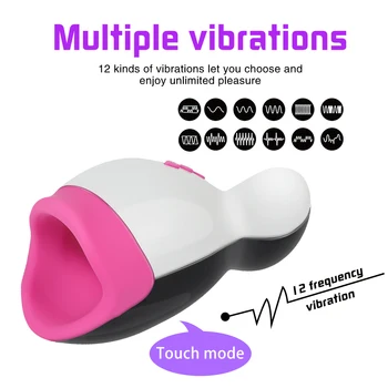Manden Blowjob Sex Legetøj Varme 12 Furquency Vibrerende Onani-Cup For Mænd Smart Deepthroat Håndsex Fly Cup Mandlige