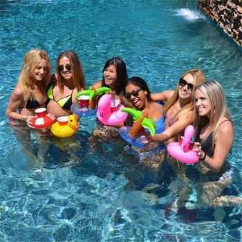 20pcs/masse Mini Søde fanny legetøj Red Flamingo Flydende Oppustelige Drink Cup Indehaveren Swimmingpool badestrand Part, Kids Legetøj Boia