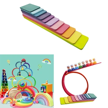 11Pc/Set, Træ-Rainbow byggesten yrelser Gaver til Børn Dreng Piger Kreative Nesting Spil Tidlig Læring Legetøj