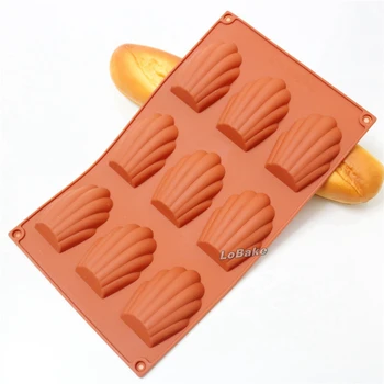 Helt nye 9 huller Madeleine Commercy shell form silikone kage form for kiks, søde moldes moule en gateau bagning værktøjer