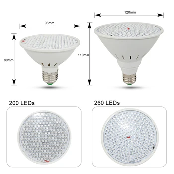 Led Voksende Lampen E27 60 126 200 260Leds UV-Led-Lamper Til Planter Rød Blå Fulde Spektrum Led vækst Lys, Pære Akvarium Vokse Lamper