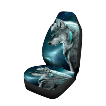 1/2/7PCS 3D-Animalske Wolf Universal Bil sædebetræk stjernehimmel Forreste Sæde Dækker Indvendigt Tilbehør Auto Sæde Pad Protector