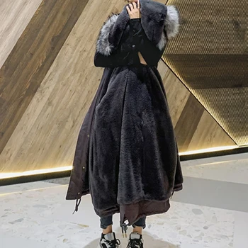 Vinteren Kvinders Jakke Parkacoats koreanske Nye Kvinder Casual Fashion Overtøj Plus Velvet Fortykkelse Løs Mid-Længde Frakker Kvinder