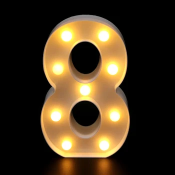 2stk lyser Antal 23cm høj tilmelde Belyst Hvid 3D Marquee Bogstaver med LED-Lys Væg Hængende eller Fritstående