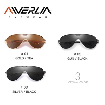 AIVERLIA Solbriller Mænd Polariseret Mænds Briller Man Solbrille Brand Design Mirror Linse Sort Guld Oculos Masculino AI55