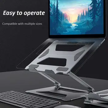 Laptop Stand til MacBook Pro Air Bærbare Aluminium Sammenklappelig Dobbelt Højde Stigning Bærbare computer Stå Desktop Holder til PC