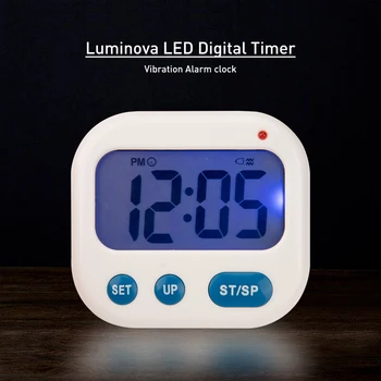Digital LED for Alarm Alarm Clock Digital Elektronisk Vibration Baggrundsbelysning LED Digital Timeren Elektronisk Desktop Studerende Vækkeur