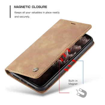 Luksus Læder Magnetisk Flip Phone Case For iPhone SE2020 11 12Pro Max 8 7 6 6s Plus Tegnebog Book Card Holder Stand Dække Funda