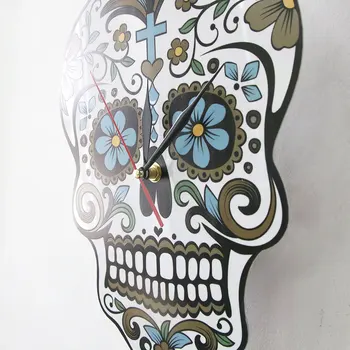 Mexicanske Dag i de Døde Blomster Sukker Skull Dia de Los Muertos Calavera Pendul vægur Svinge på Tværs af Halloween Home Decor