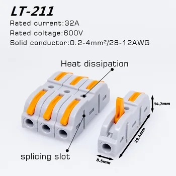 SPL-1 Mini-hurtig Hurtig Ledning Stik Universal Kompakt Foråret Ledninger Splejsning Stik Plug-in Dirigent klemrække for LED