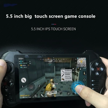 Powkiddy X15 5.5 tommer Touch Screen Retro Håndholdte spillekonsol Støtte Android-7.0 wifi Joysticket Til PSP N64 MD PS GBA GBC