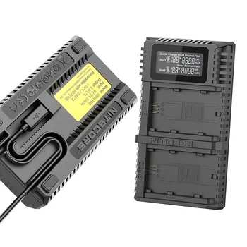 Nitecore USN4 Pro Dual Slot USB-QC Oplader Til Sony a7 III , a7R III , a9 (ILCE-9) Compatiple med NP-FZ100 Kamera batterier