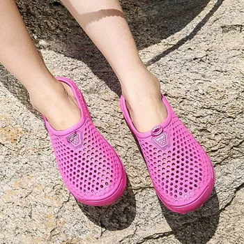 Kvinder, Tøfler Klip-Klappere Ladies Hot Pink Beach Sandaler Hule Ud Casual Åndbar Tøfler Fladsko Sko Udendørs Bløde Sko