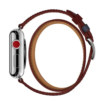 For Apple Serie 4 Nyeste Office-Band Dobbelt Tour Watchbands i Ægte Læder Rem Til Apple Ur 1 2 3 herm Håndleddet
