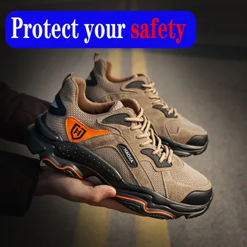 Mænd af Stål Toe sko industri Sikkerhed Arbejde Sko Letvægts Åndbar anti-smashing anti-piercing, Skridsikre sikkerhedssko