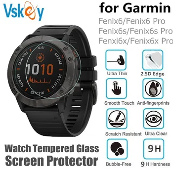 VSKEY 10stk Hærdet Glas til Garmin Fenix 6 Runde Smart Ur Skærm Protektor Garmin Fenix 6s 6X Beskyttende Film