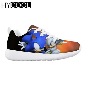 HYCOOL Tegnefilm Sonic the Hedgehog Udskrivning Børn Sports Sko Platform Mesh Op Slip På Letvægts Børn Dreng, der Kører Sneakers
