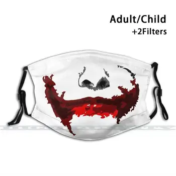 Smilende Joker Tilpassede Design For Børn, Voksne Maske Anti Dust Filter Print Vaskbar Ansigtsmaske Joker Munden Tegneserie Tegneserien Kult